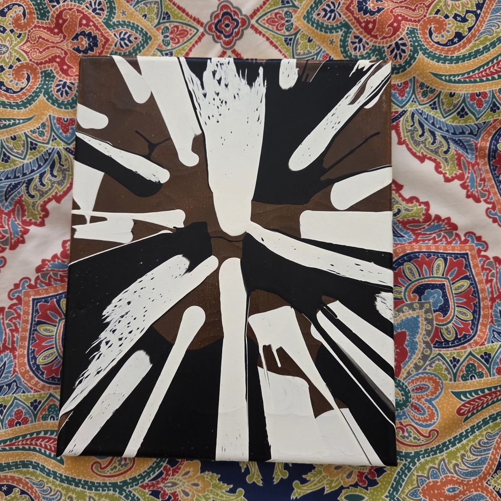 Abstract Brown, White And Black Original Painting